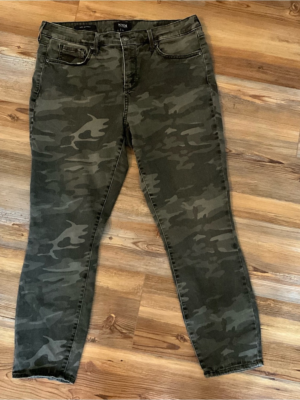 NYDJ Olive Camo Skinny Jeans